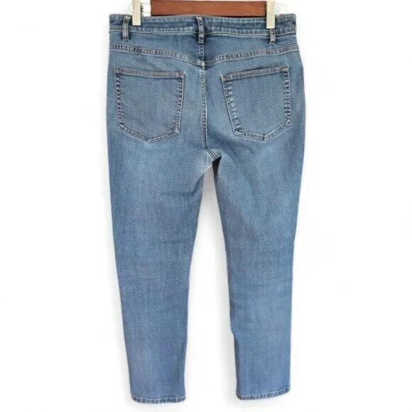 J.Jill Denim Smooth Fit Slim Ankle Jeans Petite Size 6 Blue Wash Cotton Blend - Picture 2 of 6